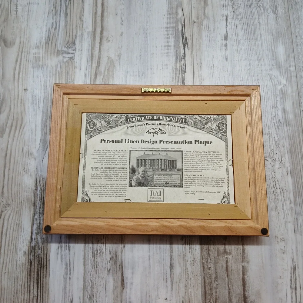 Terry Redlin Shoreline Neighbors Framed Art Linen Design Presentation Plaque